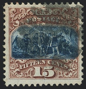 Sale 1118, Lot 68, 15c Type I1869 Pictorial Issue Grill Varieties (Scott 118)