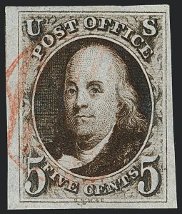 Sale Number 1120, Lot Number 1042, 1847 Issue (Scott 1-2) Sale Number 1120, Lot Number 1042, 1847 Issue (Scott 1-2)