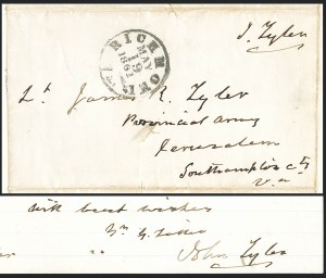 Sale 1129, Lot 488, Confederate States: John Tyler Free Frank in Confederacy