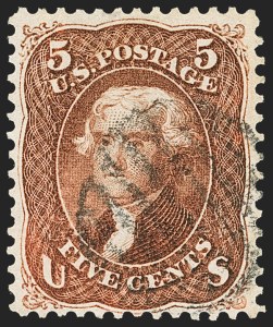 Sale 1133, Lot 122, 1861-66 Issue (Scott 56-78), 5c Red Brown (75) Sale 1133, Lot 122, 1861-66 Issue (Scott 56-78)