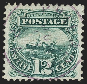 Sale 1133, Lot 206, 10c-12c 1869 Pictorial Issue, off-Cover (Scott 116-117)