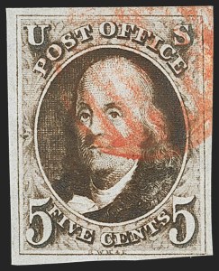 Sale 1133, Lot 22, 1847 Issue (Scott 1-1d)