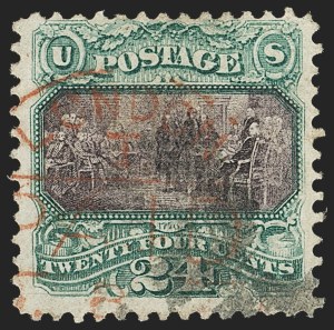 Sale 1133, Lot 223, 15c 1869 Pictorial Issue, off-Cover (Scott 118-119b)