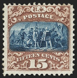 Sale 1133, Lot 226, 15c 1869 Pictorial Issue, off-Cover (Scott 118-119b)
