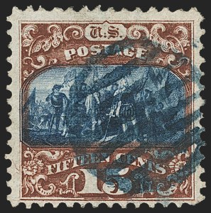 Sale 1133, Lot 233, 15c 1869 Pictorial Issue, off-Cover (Scott 118-119b)