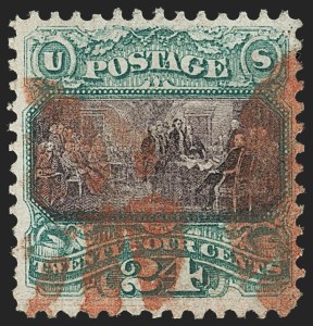 Sale 1133, Lot 240, 24c-30c 1869 Pictorial Issue, off-Cover (Scott 120-121)