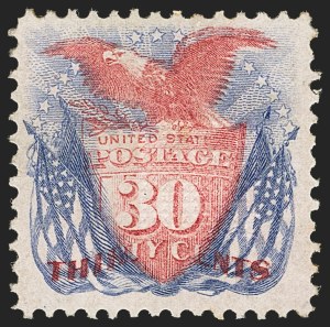 Sale 1133, Lot 252, 24c-30c 1869 Pictorial Issue, off-Cover (Scott 120-121)