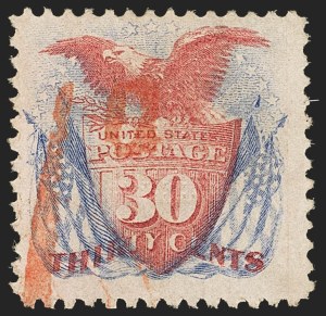 Sale 1133, Lot 255, 24c-30c 1869 Pictorial Issue, off-Cover (Scott 120-121)