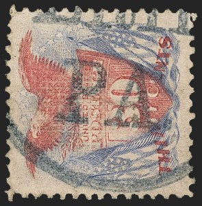 Sale 1133, Lot 260, 24c-30c 1869 Pictorial Issue, off-Cover (Scott 120-121)