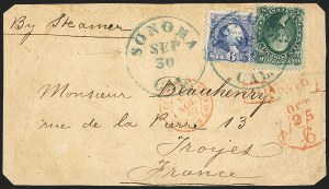 Sale 1133, Lot 309, 6c-15c 1869 Pictorial Issue Covers (Scott 115-119)