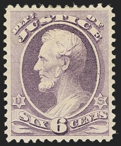 Sale Number 1135, Lot Number 577, 1879 American Bank Note Co. Printing on Soft Paper (Scott O94-O125) Sale Number 1135, Lot Number 577, 1879 American Bank Note Co. Printing on Soft Paper (Scott O94-O125)