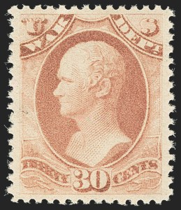 Sale 1135, Lot 583, 1879 American Bank Note Co. Printing on Soft Paper (Scott O94-O125)
