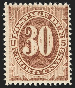 Sale 1140, Lot 1114, Postage Due, 30c Red Brown (J20) Sale 1140, Lot 1114, Postage Due