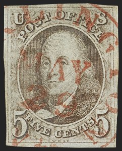 Sale 1140, Lot 290, 1847 Issue (Scott 1-2)