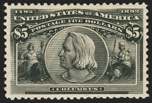 Sale 1140, Lot 635, $1.00-$5.00 1893 Columbian Issue (Scott 241-245)