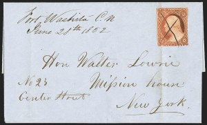 Sale 1144, Lot 152, 1851-56 Postal History: Indian Territory & Western Covers