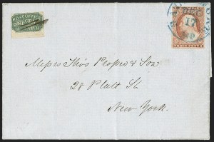 Sale 1144, Lot 170, 1851-56 Postal History: Carriers & Locals