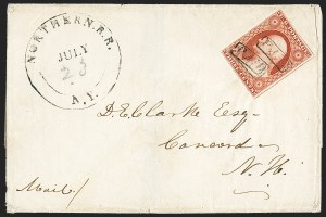 Sale 1144, Lot 193, 1851-56 Postal History: Railroad & Waterway Markings