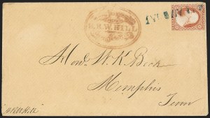 Sale 1144, Lot 213, 1851-56 Postal History: Railroad & Waterway Markings
