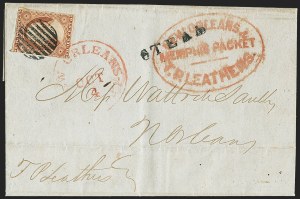 Sale 1144, Lot 214, 1851-56 Postal History: Railroad & Waterway Markings