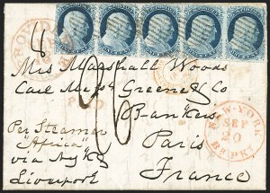 Sale 1144, Lot 231, 1851-56 Postal History: Foreign Mail