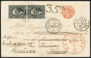 Sale 1144, Lot 239, 1851-56 Postal History: Foreign Mail
