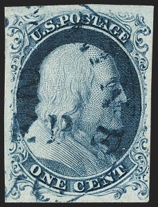 Sale 1144, Lot 5, 1c 1851-56 Issue, Types Ia-II (Scott 5A-7)