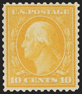 Sale 1145, Lot 454, Washington-Franklin and Later Issues, 10c Yellow, Bluish (364) Sale 1145, Lot 454, Washington-Franklin and Later Issues