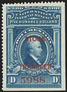 Sale 1149, Lot 311, Stock Transfer