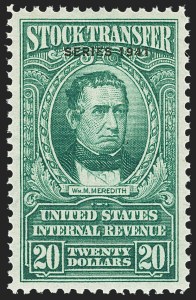 Sale 1149, Lot 331, Green Stock Transfer: 1940-1942 Ovpts.