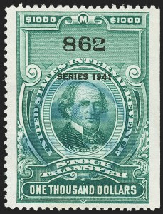 Sale 1149, Lot 337, Green Stock Transfer: 1940-1942 Ovpts.