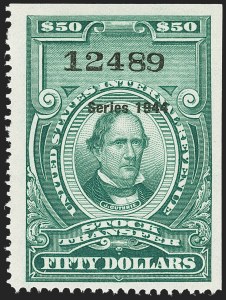 Sale 1149, Lot 348, Green Stock Transfer: 1943-1944 Ovpts.