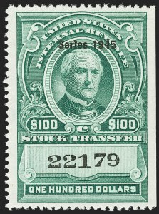 Sale 1149, Lot 356, Green Stock Transfer: 1945-1947 Ovpts.