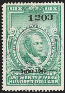 Sale 1149, Lot 365, Green Stock Transfer: 1945-1947 Ovpts.
