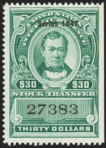 Sale 1149, Lot 368, Green Stock Transfer: 1945-1947 Ovpts.