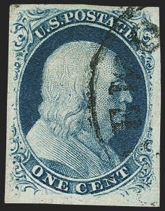 Sale 1150, Lot 547, 1c 1851-56 Issue (Scott 5-9)