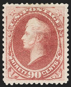 Sale 1150, Lot 813, 1879 American Bank Note Co. Issue (Scott 182-191), 90c Carmine (191) Sale 1150, Lot 813, 1879 American Bank Note Co. Issue (Scott 182-191)
