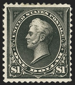 Sale 1150, Lot 875, 1894 Unwatermarked Bureau Issue (Scott 246-263), $1.00 Black (261) Sale 1150, Lot 875, 1894 Unwatermarked Bureau Issue (Scott 246-263)
