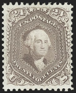 Sale 1156, Lot 3350, 1861-66 Issue (Scott 56-78), 24c Brown Lilac (70a) Sale 1156, Lot 3350, 1861-66 Issue (Scott 56-78)