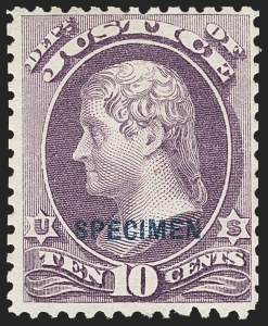Sale 1156, Lot 3842, Officials, 10c Justice, Specimen Ovpt. (O29S) Sale 1156, Lot 3842, Officials