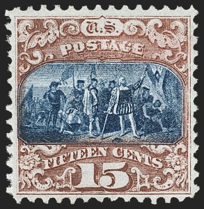 Sale 1162, Lot 219, 1869 Pictorial Issue (Scott 112-122), 15c Brown & Blue, Ty. II (119) Sale 1162, Lot 219, 1869 Pictorial Issue (Scott 112-122)