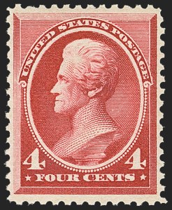 Sale 1162, Lot 296, 1881-83 American Bank Note Co. Issues (Scott 205-218), 4c Carmine (215) Sale 1162, Lot 296, 1881-83 American Bank Note Co. Issues (Scott 205-218)