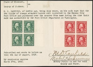 Sale 1166, Lot 1009, 1912-14 Washington-Franklin Issue (Scott 405-423)