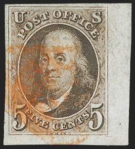 Sale 1166, Lot 548, 5c 1847 Issue (Scott 1)