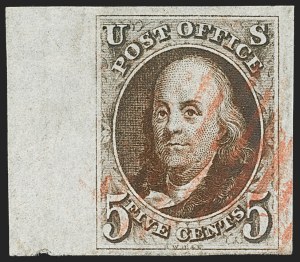Sale 1166, Lot 552, 5c 1847 Issue (Scott 1)