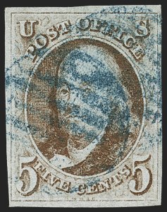 Sale 1166, Lot 557, 5c 1847 Issue (Scott 1)