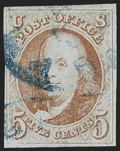Sale 1166, Lot 566, 5c 1847 Issue (Scott 1)