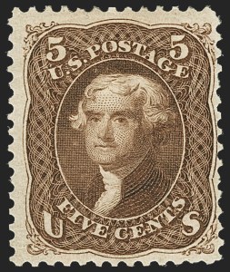 Sale 1166, Lot 720, 1875 Re-Issue of 1861-66 Issue (Scott 102-111), 5c Brown, Re-Issue (105) Sale 1166, Lot 720, 1875 Re-Issue of 1861-66 Issue (Scott 102-111)