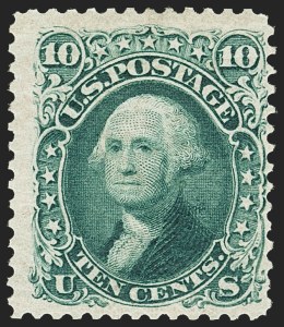 Sale 1166, Lot 721, 1875 Re-Issue of 1861-66 Issue (Scott 102-111), 10c Green, Re-Issue (106) Sale 1166, Lot 721, 1875 Re-Issue of 1861-66 Issue (Scott 102-111)