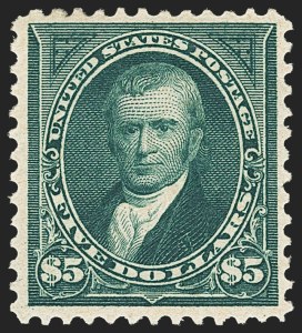 Sale 1166, Lot 878, 1894-98 Bureau Issues (Scott 246-284), $5.00 Dark Green (278) Sale 1166, Lot 878, 1894-98 Bureau Issues (Scott 246-284)